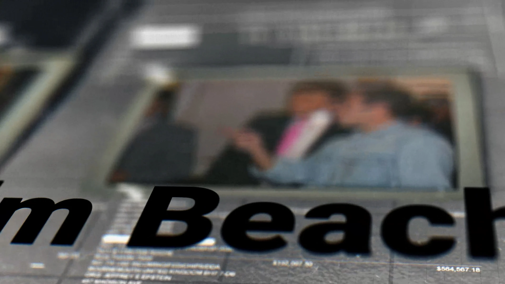 Close-up of photographs and newspaper headlines in the MUPI Epstein Files motion graphic.