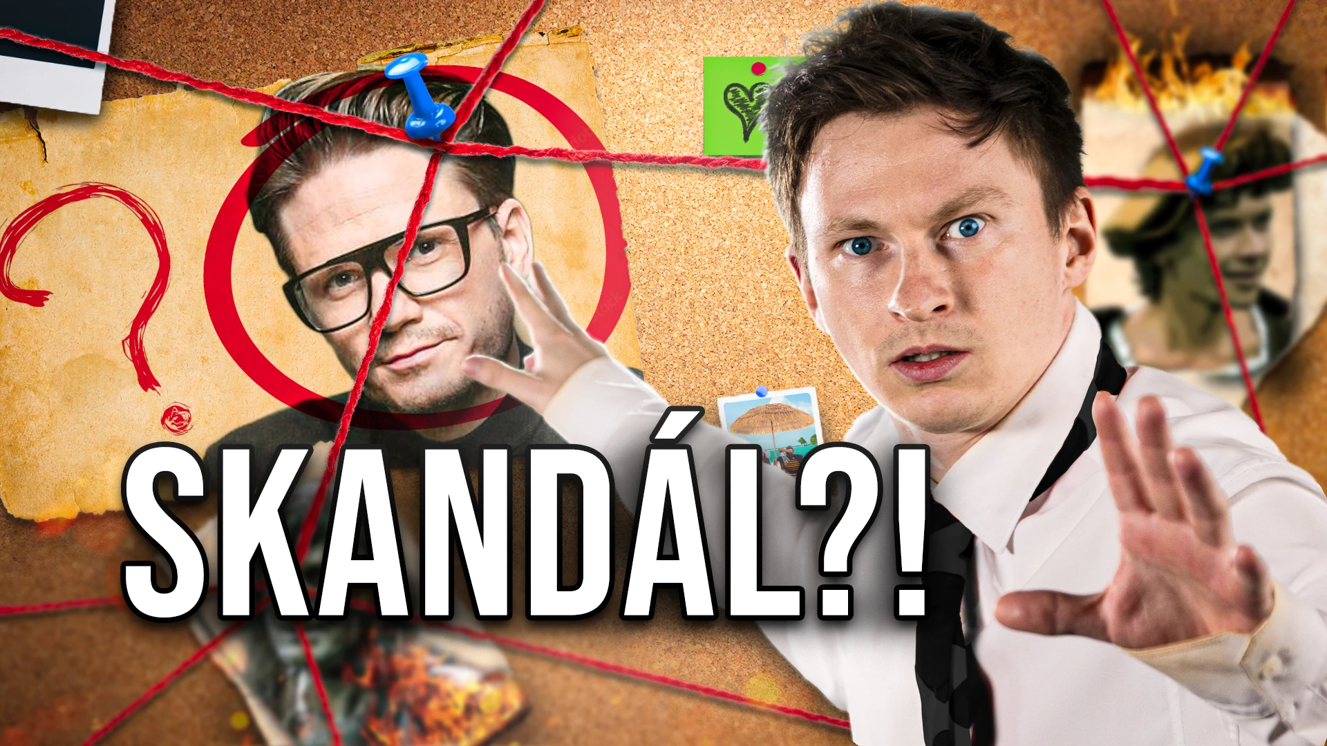 MUPI scandal-video thumbnail with portraits, red annotations and the headline “Skandál?!”.